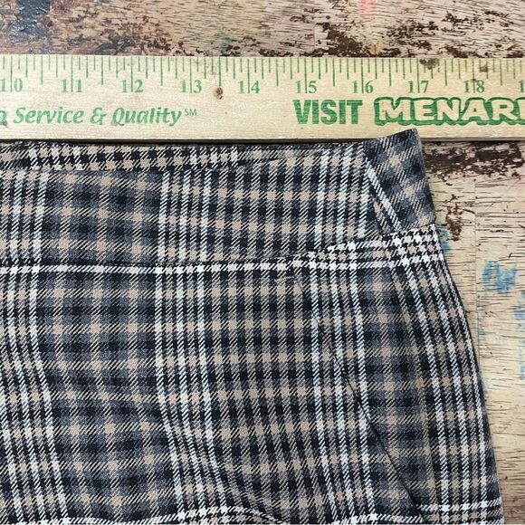 Akris Punto Tan & Black‎ Glen Check Plaid Cuffed Trouser Pants Size 8 - Picture 5 of 8